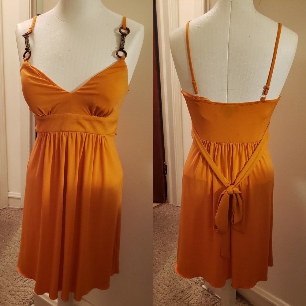 Sexy Orange Sundress Dress